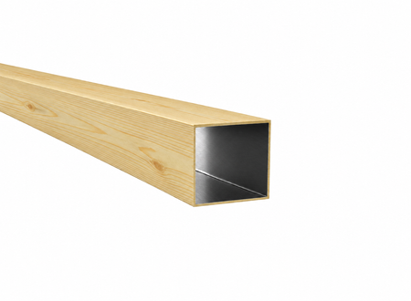 Profil aluminiowy 120x120x5 R0,5 - Imitacja drewna