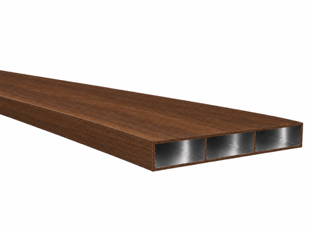 Profil aluminiowy 300x20x2 R0,5 z przegrodą - Imitacja drewna
