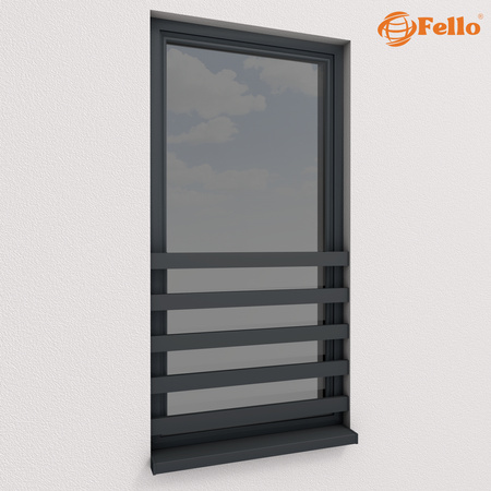 Podtynkowa balustrada francuska AluSlim RAL - malowana w całości