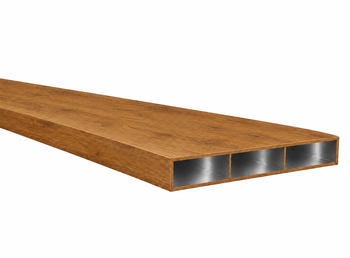 Profil aluminiowy 250x20x2 R0,5 z przegrodą - Imitacja drewna
