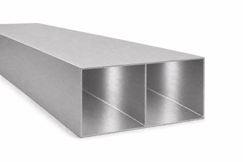 Profil aluminiowy 250x100x2,5 R0,5 z przegrodą - Surowy