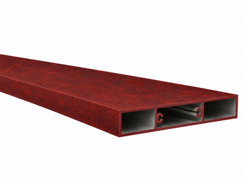 Profil aluminiowy 140x20x1,5 R0,5 z przegrodą - Imitacja corten