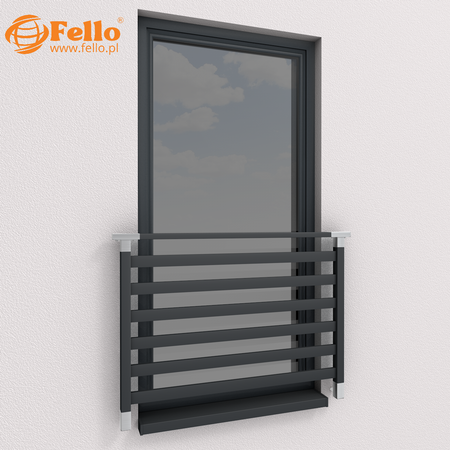 Balustrada francuska Fusion RAL – wstawki ze stali nierdzewnej