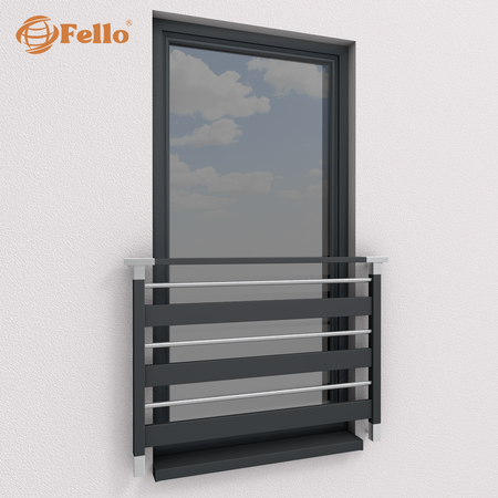 Balustrada francuska Diverse RAL – wstawki ze stali nierdzewnej