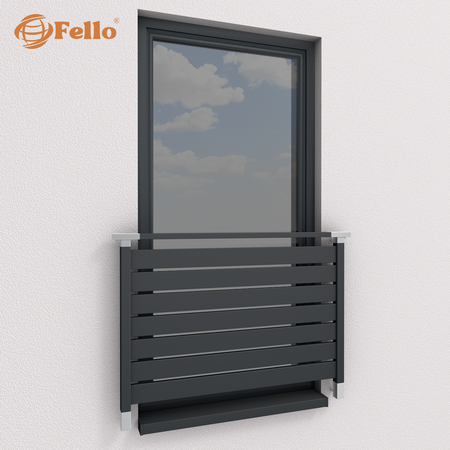 Balustrada francuska Classic 7 RAL – wstawki ze stali nierdzewnej