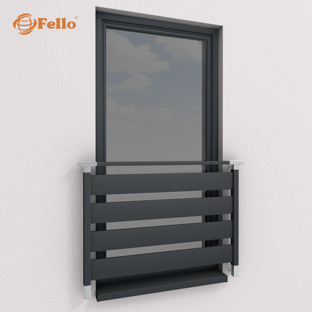 Balustrada francuska SIMPLE RAL – wstawki ze stali nierdzewnej