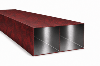 Profil aluminiowy 250x100x2,5 R0,5 z przegrodą - Imitacja corten